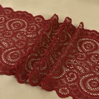 Кружевная эластичная ткань, 180 мм × 2,7 ± 0,5 м, цвет бордовый - фото 7879574