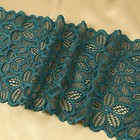 Кружевная эластичная ткань, 180 мм × 2,7 ± 0,5 м, цвет изумрудный - Фото 3