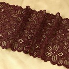 Кружевная эластичная ткань, 170 мм, 2.7±0.5 м, цвет шоколадный - Фото 3