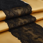 Кружевная эластичная ткань, 180 мм × 2,7 ± 0,5 м, цвет чёрный - фото 7879605