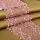 Кружевная эластичная ткань, 180 мм × 2,7 ± 0,5 м, цвет розово-бежевый - фото 320730135