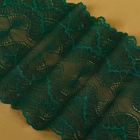 Кружевная эластичная ткань, 180 мм × 2,7 ± 0,5 м, цвет изумрудный - фото 7879618