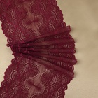 Кружевная эластичная ткань, 180 мм × 2,7 ± 0,5 м, цвет бордовый - фото 320730150