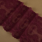 Кружевная эластичная ткань, 180 мм × 2,7 ± 0,5 м, цвет бордовый - фото 7879624