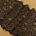 Кружевная эластичная ткань, 195 мм × 2,7 ± 0,5 м, цвет чёрный - Фото 2