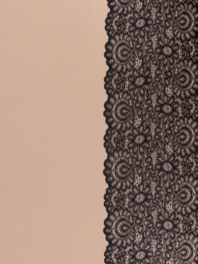 Кружевная эластичная ткань, 195 мм, 2.7±0.5 м, чёрная