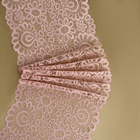 Кружевная эластичная ткань, 190 мм × 2,7 ± 0,5 м, цвет розово-бежевый - фото 8382903
