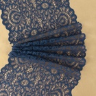 Кружевная эластичная ткань, 190 мм × 2,7 ± 0,5 м, цвет синий - фото 1291678