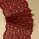 Кружевная эластичная ткань, 190 мм × 2,7 ± 0,5 м, цвет бордовый - фото 11588344