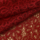 Кружевная эластичная ткань, 190 мм × 2,7 ± 0,5 м, цвет бордовый - Фото 2