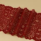 Кружевная эластичная ткань, 190 мм × 2,7 ± 0,5 м, цвет бордовый - фото 7879664