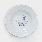 Набор фарфоровых тарелок «Гуси», 12 предметов: 6 супниц 350 мл, 6 плоских тарелок d=20 см, рисунок микс - Фото 4