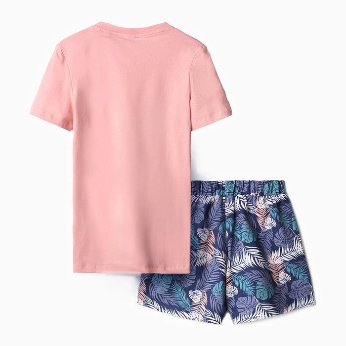 Комплект домашний женский (футболка,шорты), цвет розовый, размер 44 - фото 1909400061