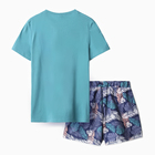 Комплект домашний женский (футболка,шорты), цвет бирюзовый, размер 44 - Фото 8