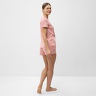 Комплект домашний женский (футболка,шорты), цвет розовый, размер 44 - Фото 2