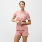 Комплект домашний женский (футболка,шорты), цвет розовый, размер 44 - Фото 3