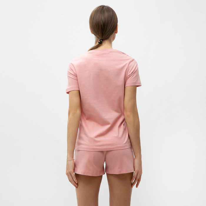 Комплект домашний женский (футболка,шорты), цвет розовый, размер 44 - фото 1909400106