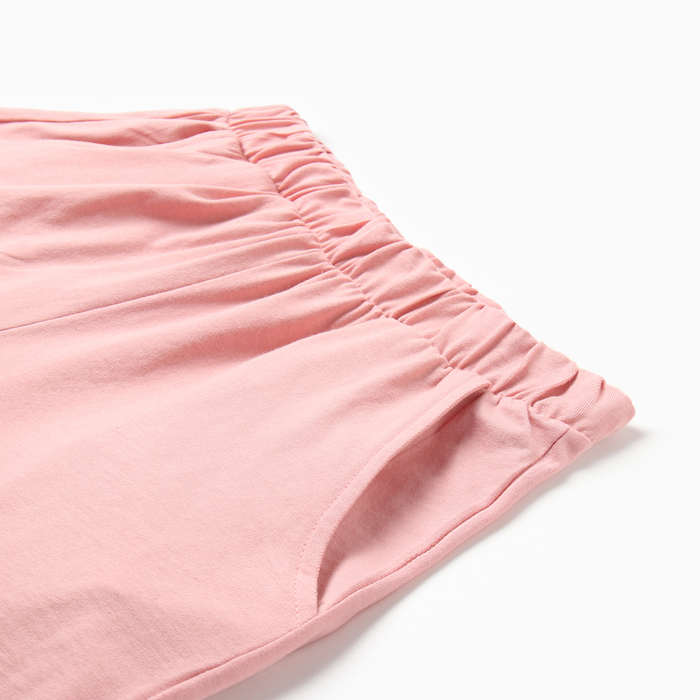 Комплект домашний женский (футболка,шорты), цвет розовый, размер 44 - фото 1909400110