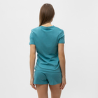 Комплект домашний женский (футболка,шорты), цвет бирюзовый, размер 48 - Фото 4