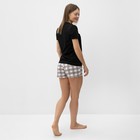 Комплект домашний женский (футболка,шорты), цвет черный, размер 52 - Фото 2