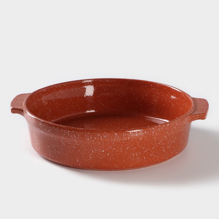 Форма круглая с ручками «Мрамор», d=24 см, h=6.5 см - Фото 1