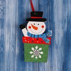 УЦЕНКА Ёлочная игрушка "Снеговик - подарок" 9,5х17 см - Фото 2