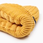 Шапка детская, цвет горчичный, размер 52-54 - фото 23276175