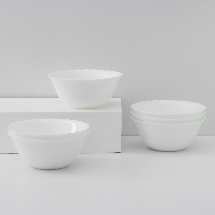 Набор салатников Luminarc Trianon, d=18 см, стеклокерамика, 6 шт, цвет белый - Фото 1