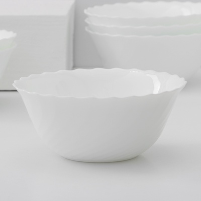 Салатники Luminarc Trianon, 1 л, d=18 см, набор 6 шт., стеклокерамика, белые