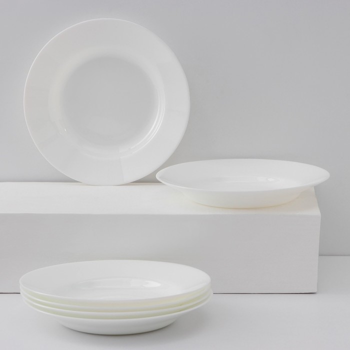 Набор суповых тарелок Luminarc Everyday, d=22 см, стеклокерамика, 6 шт, цвет белый - фото 1906489929