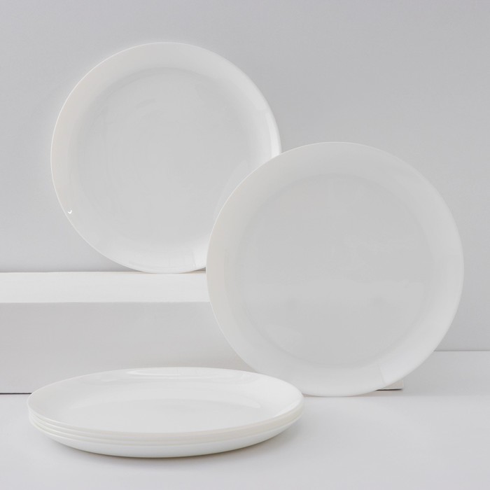Набор обеденных тарелок Luminarc Diwali, d=27 см, стеклокерамика, 6 шт, цвет белый - Фото 1