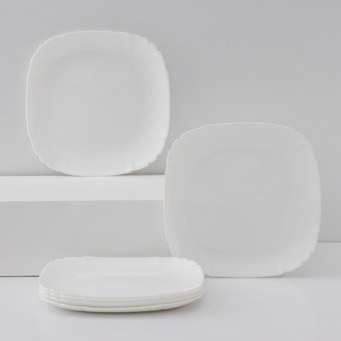 Набор десертных тарелок Luminarc Lotusia, d=20,5 см, стеклокерамика, 6 шт, цвет белый - Фото 1