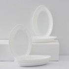 Набор овальных тарелок Luminarc Trianon, d=22 см, стеклокерамика, 6 шт, цвет белый - фото 8384224