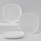 Набор подстановочных тарелок Luminarc Lotusia, d=25,5 см, стеклокерамика, 6 шт, цвет белый - фото 8384230