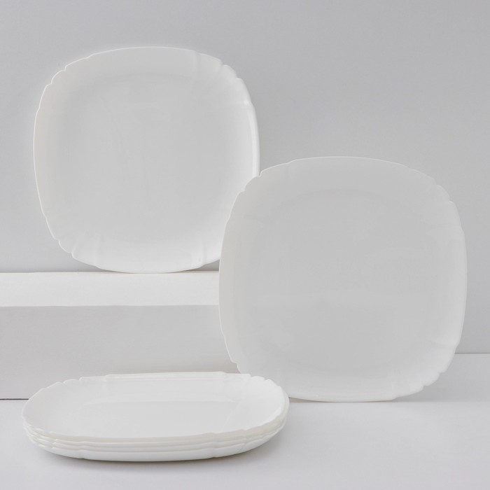 Набор подстановочных тарелок Luminarc Lotusia, d=25,5 см, стеклокерамика, 6 шт, цвет белый - Фото 1