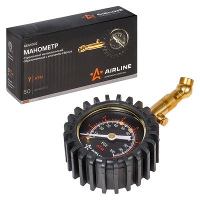 Манометр стрелочный Airline PRO, 7 АТМ, d=50 мм, с клапаном сброса