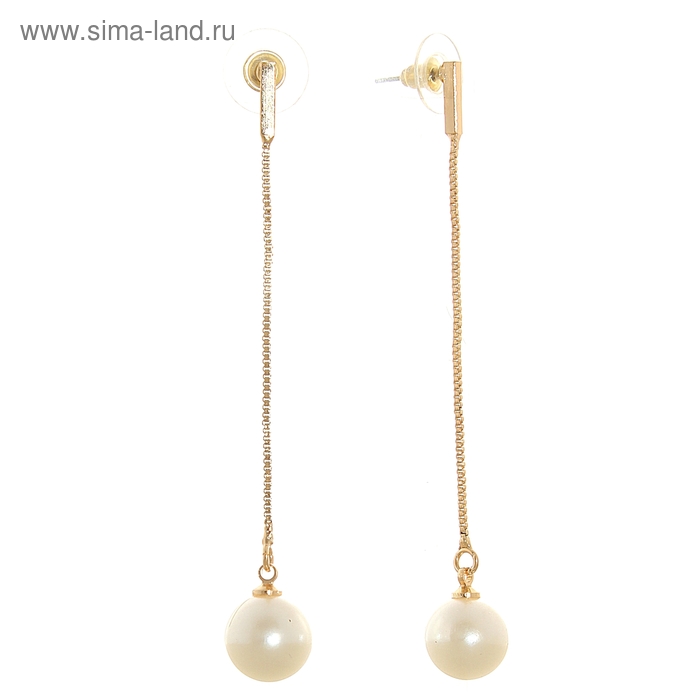 Серьги с жемчугом «Капель», под жемчуг, цвет темное серебро - Фото 1