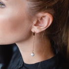 Серьги с жемчугом «Капель», под жемчуг, цвет темное серебро - Фото 2