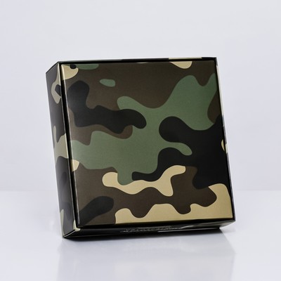 Коробка под 4 конфеты, «Камуфляж» 10.4×10.4×3.5 см