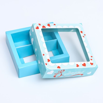 Коробка для 4 конфеты «8 марта» 12.6×12.6×3.5 см