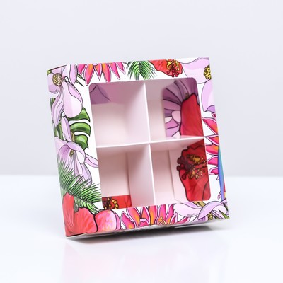 Коробка для 4 конфеты, «Ты лучшая» 12.6×12.6×3.5 см