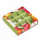 Коробка для 9 конфет с обечайкой, «8 марта» 13.8×13.8×3.8 см - Фото 3