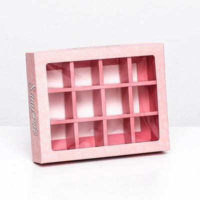 Коробка для 12 конфет «8 марта» 19×15×3.6 см