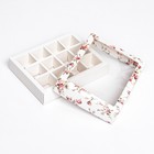 Коробка для 12 конфет «Цветы» 19×15×3.6 см - Фото 4