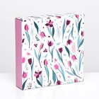 Коробка для 16 конфет, «Тюльпаны» 17.7×17.7×3.8 см - Фото 2