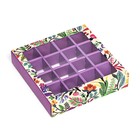 Коробка для 16 конфет, «Цветы» 17.7×17.7×3.8 см - Фото 3