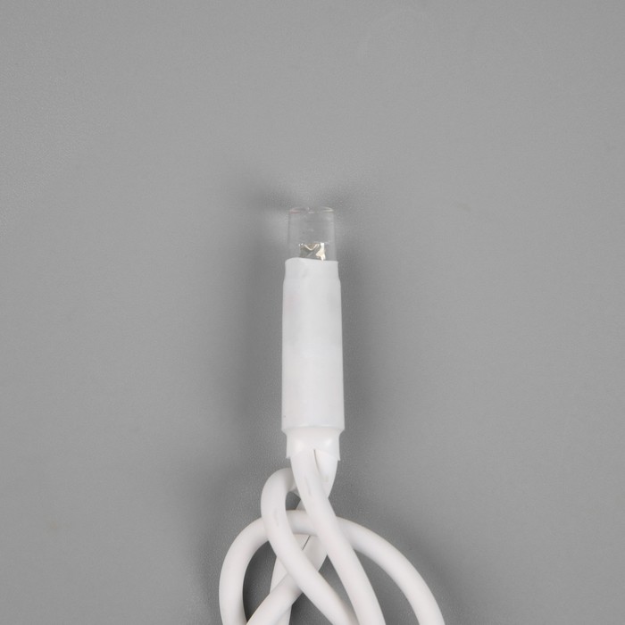 Гирлянда «Нить» 10 м, IP65, УМС, белая каучуковая нить, 100 LED, свечение тёплое белое, 220 В - фото 1897679496