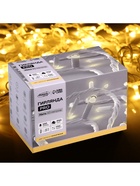 Гирлянда «Нить» 10 м, IP65, УМС, белая каучуковая нить, 100 LED, свечение тёплое белое, 220 В 9891180 - фото 319933590