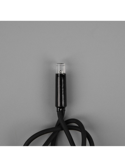 Гирлянда «Нить» 10 м, IP65, УМС, тёмная каучуковая нить, 100 LED, свечение белое, 220 В