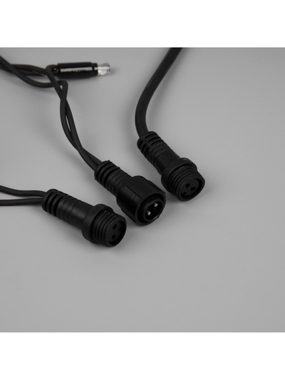 Гирлянда «Нить» 10 м, IP65, УМС, тёмная каучуковая нить, 100 LED, свечение белое, 220 В